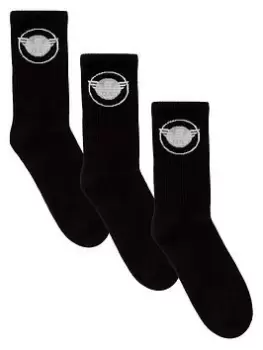Image of Emporio Armani Bodywear 3 Pack Sports Socks - Black, Men