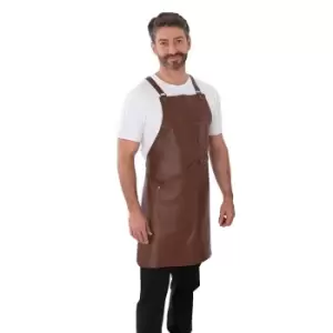 Image of Joseph Alan Unisex Adults Leather Bib Apron (One Size) (Brown)