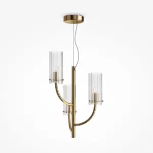 Image of Maytoni Arco Classic 3 Light Multi Arm Pendant Ceiling Light Brass G9
