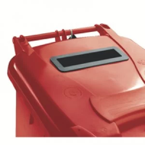 Image of Slingsby Red Confidential Waste Wheelie Bin 140 Litre With Slot and Lid Lock 37