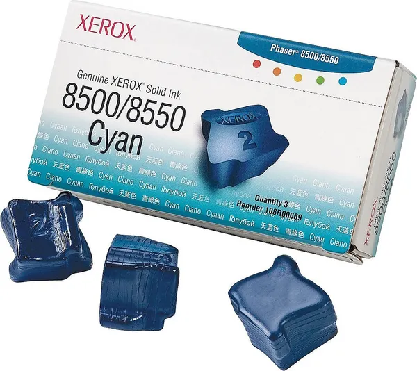 Image of Pack of 3 Cyan Solid Ink Sticks for Phaser 8500 / 8550