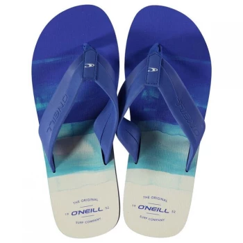 Image of ONeill Imprint Pattern Flip Flops Mens - Blue AOP