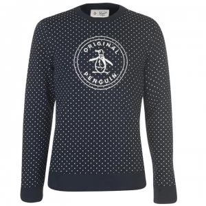 Image of Original Penguin Original Stamp Logo Sweater - Dark Sapphire