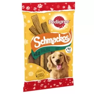Image of Pedigree Schmackos Turkey Flavour Dog Treats 20 Pack