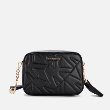 Image of Michael Kors Womens Jet Set Camera Bag Quilted Bag - Black
