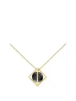 Image of Tommy Hilfiger womens gold plated onyx stone necklace, Gold, Women