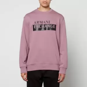 Image of Armani Exchange Mens Tape Logo Sweatshirt - Grape Shake - S