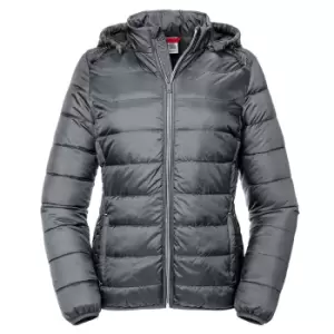 Image of Russell Womens/Ladies Hooded Nano Padded Jacket (M) (Iron)