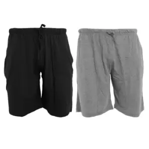 Image of Tom Franks Jersey Lounge Shorts (2 Pack) (LARGE) (Black/Grey)