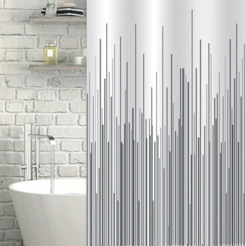 Image of Showerdrape City White & Grey Shower Curtain