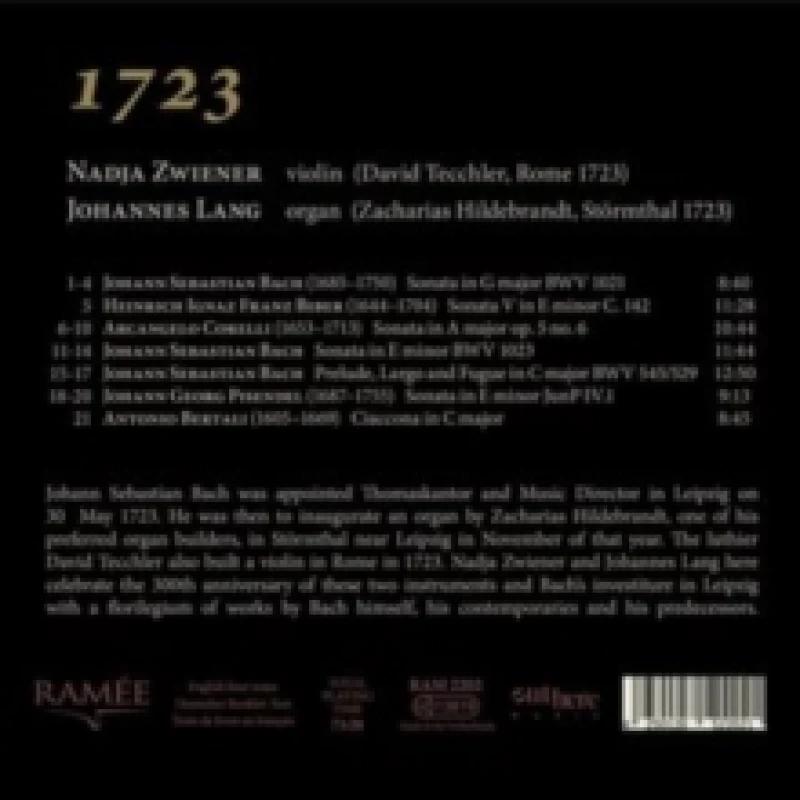 Image of 1723: Bach/Bertali/Biber/Corelli/Pisendel CD / Album Digipak