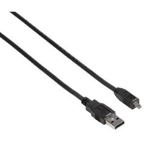 Image of Hama USB 2.0 Connection cable A-plug - mini B plug (B8 pin), 1.8 m, black