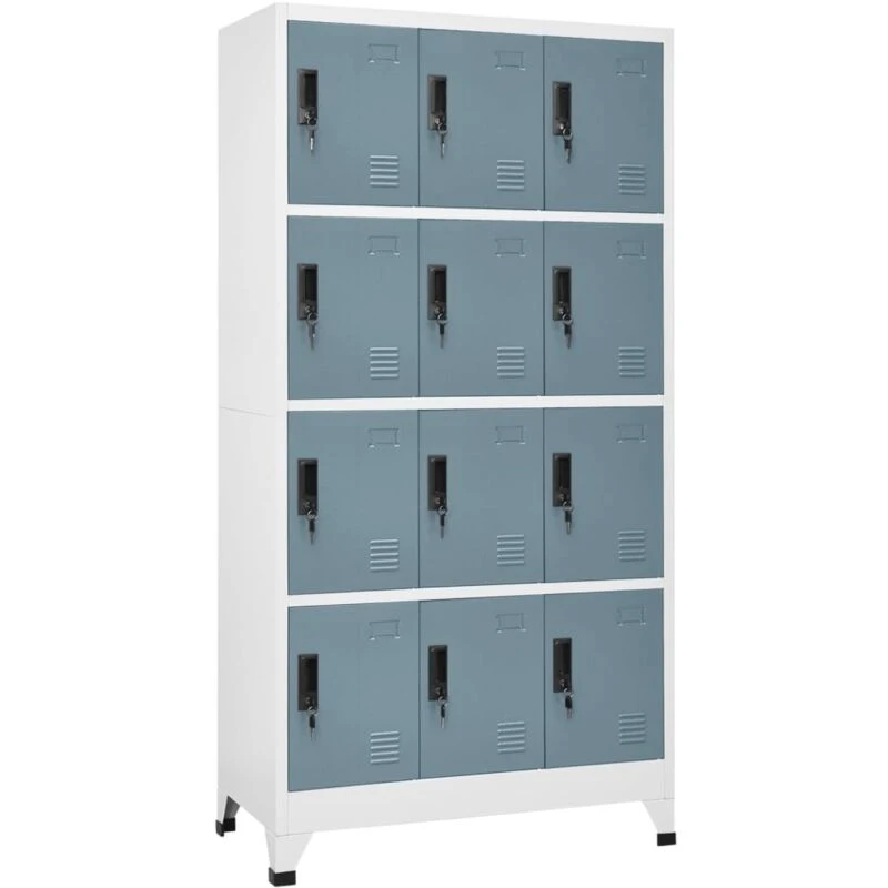 Image of VIDAXL Locker Cabinet Light Grey and Dark Grey 90x45x180cm Steel Vidaxl 8720286701256