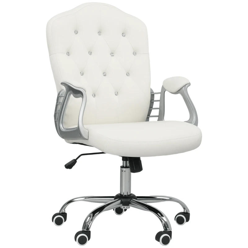 Image of VINSETTO VINSETTO Home Office Chair with Adjustable Height Tilt Function Cream White Cream One Size Unisex 5063603042551
