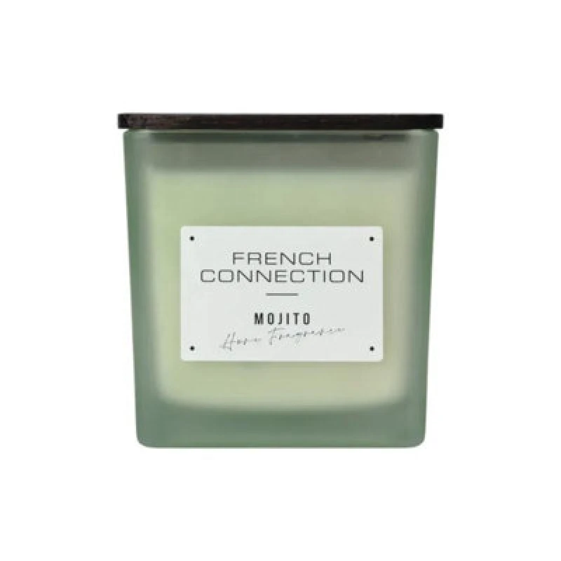 Image of French Connection French Connection Square Mango Mojito Candle Long-Lasting Luxury Gift in Green Size: X-Large Green XL Unisex 5056791600986
