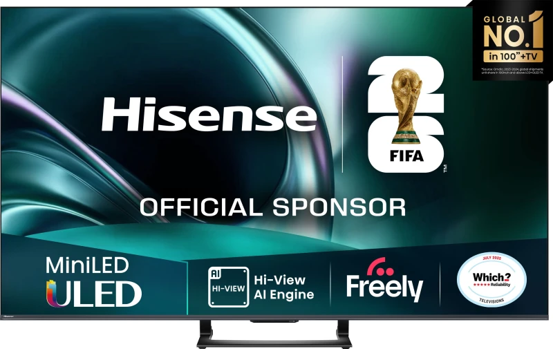 Image of Hisense U7QTUK 55" Smart 4K Ultra HD Mini-LED TV 55U7QTUK Black