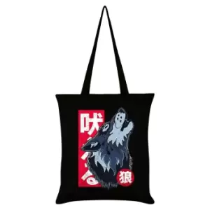 Image of Unorthodox Collective Wolf Tattoo Tote Bag (One Size) (Black/Blue/Red)