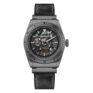 Image of Ingersoll The Scovill 1892 Automatic Black Dial Leather Strap Mens Watch I13902