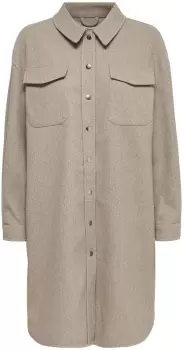Image of Only ONLELAINE-NEA LS LONG SHACKET PNT NOOS Between-seasons Jacket beige