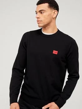 Image of HUGO San Cassius Knitted Jumper - Black, Size S, Men