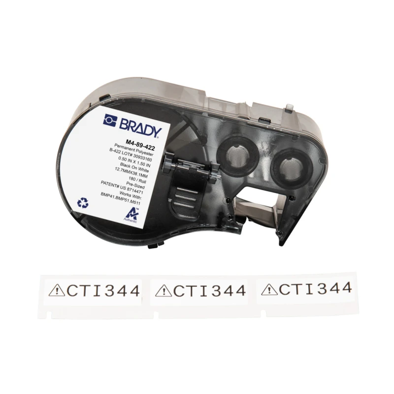 Image of Brady M4-89-422 printer label Black. White Self-adhesive printer label
