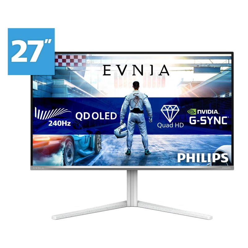 Image of Philips Evnia 6000 27M2N6501L/00 computer monitor 67.3cm (26.5") 2560 x 1440 pixels Quad HD QD-OLED White 27M2N6501L/00