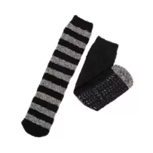 Image of Set of 2 totes Black & Grey Super Soft Mens Slipper Socks Grey