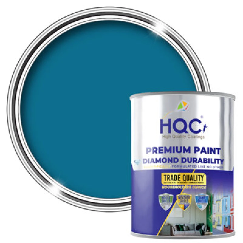 Image of Hqc Blackboard & Chalkboard Paint - Easy Clean, Writable & Erasable Surface - Marina Blue - 1L