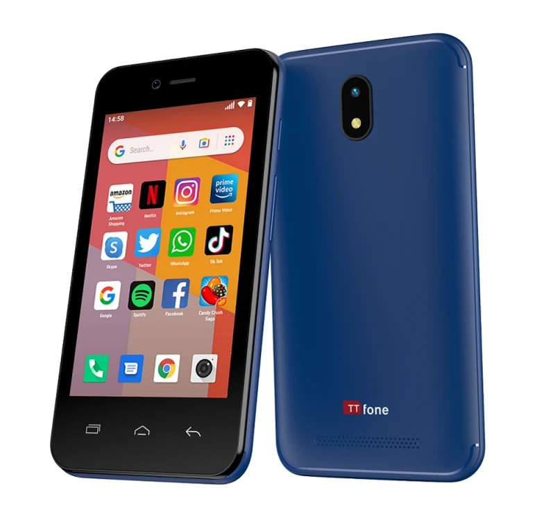 Image of TTfone TTfone TT20 Blue 3G Dual Sim Mobile - Android GO - 8GB - 4" Touchscreen