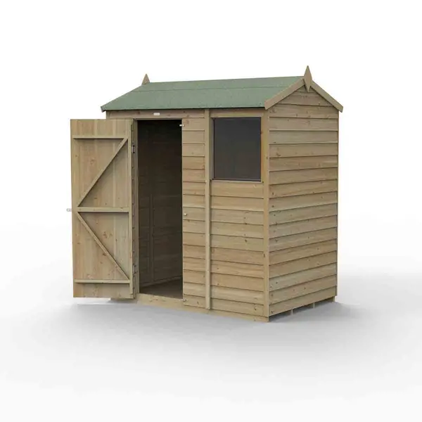Image of Forest Garden 4LIFE Reverse Apex Shed 6x4, 1 Door 1 Window