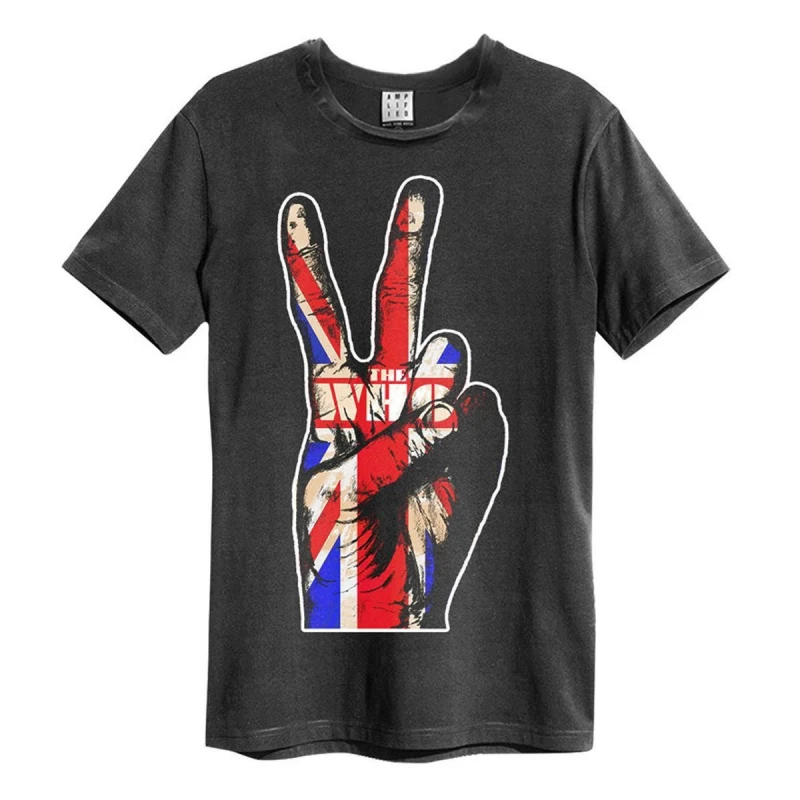 Image of Amplified Amplified Men Union Jack Hand The Who T-Shirt in Charcoal Size: Small Charcoal S Male 5063470045594