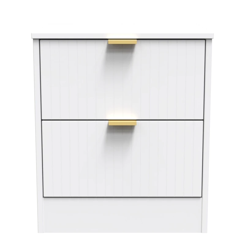 Image of Studio Nashville 2 Drawer Bedside Cabinet - White White S