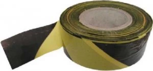 Image of 70mm x 500m Black/Yellow Non Adh Tape