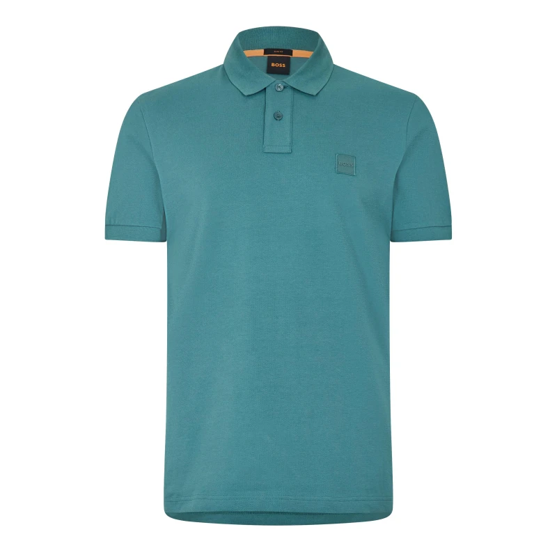 Image of Boss Mens Passenger Short Sleeve Polo Shirt Open Green male L