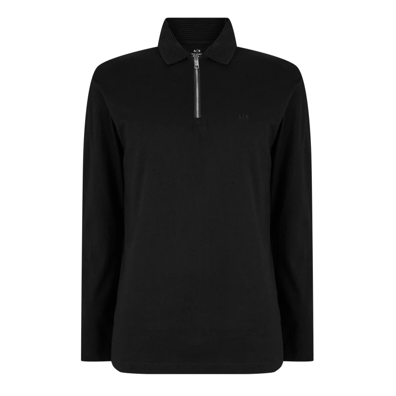 Image of Armani Exchange Polo Shirt - Black XL
