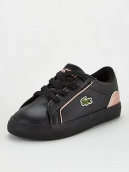 Image of Lacoste Infant Girls Lerond 319 Trainers - Black/Pink, Size 6 Younger