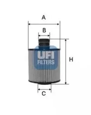 Image of 2508300 UFI Oil Filter Oil Cartridge