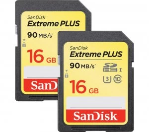 Image of SanDisk Extreme Plus 16GB SDHC Memory Card