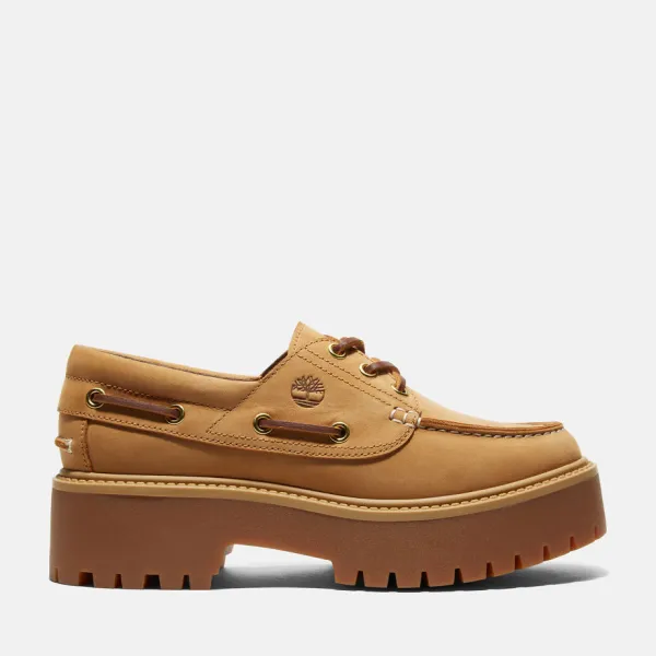 Image of Timberland Stone Street Boat Shoe For Her In Yellow, Size 5