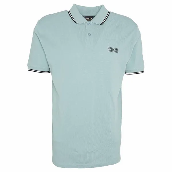 Image of Barbour International Mens Evan Cotton Tipped Polo Shirt - L Blue Tops male MML1399BU68 L