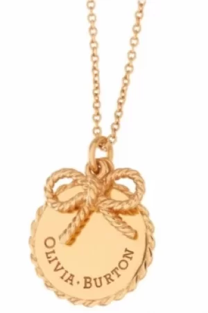 Image of Ladies Olivia Burton Gold Plated Vintage Bow Coin and Bow Necklace OBJ16VBN01