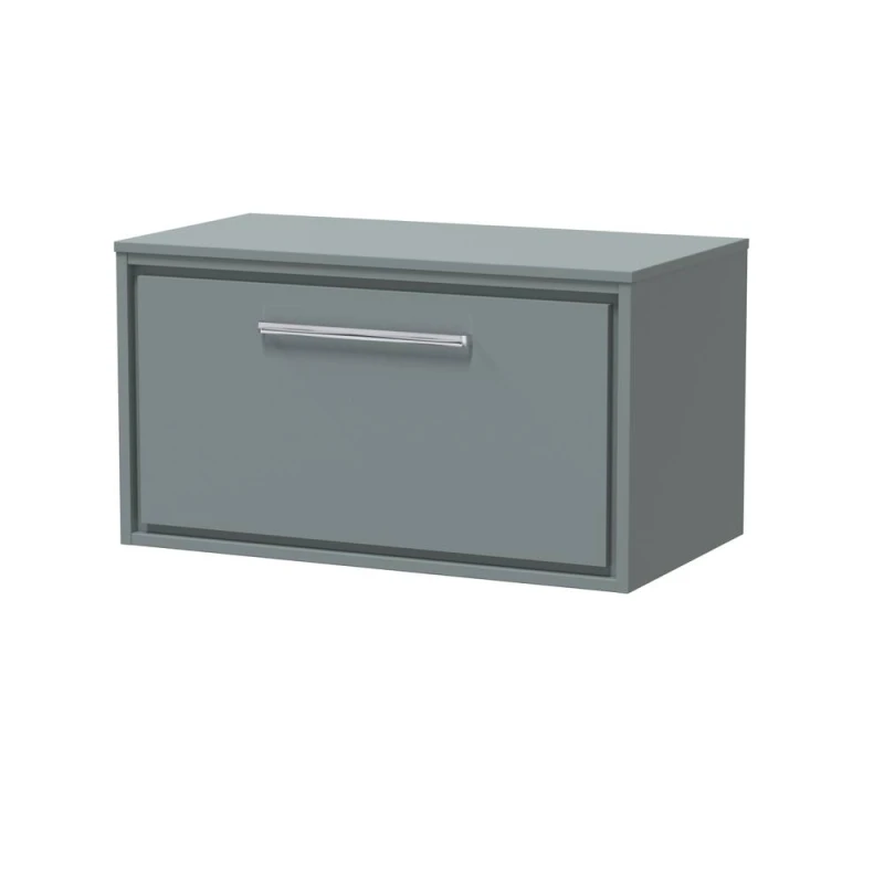 Image of Balterley 800mm Wall Hung Single Drawer Vanity with Worktop - Coastal Grey Grey Unisex