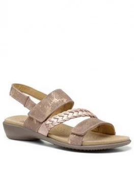 Image of Hotter Ripple Smart-Casual Strappy Sandals - Rose Gold