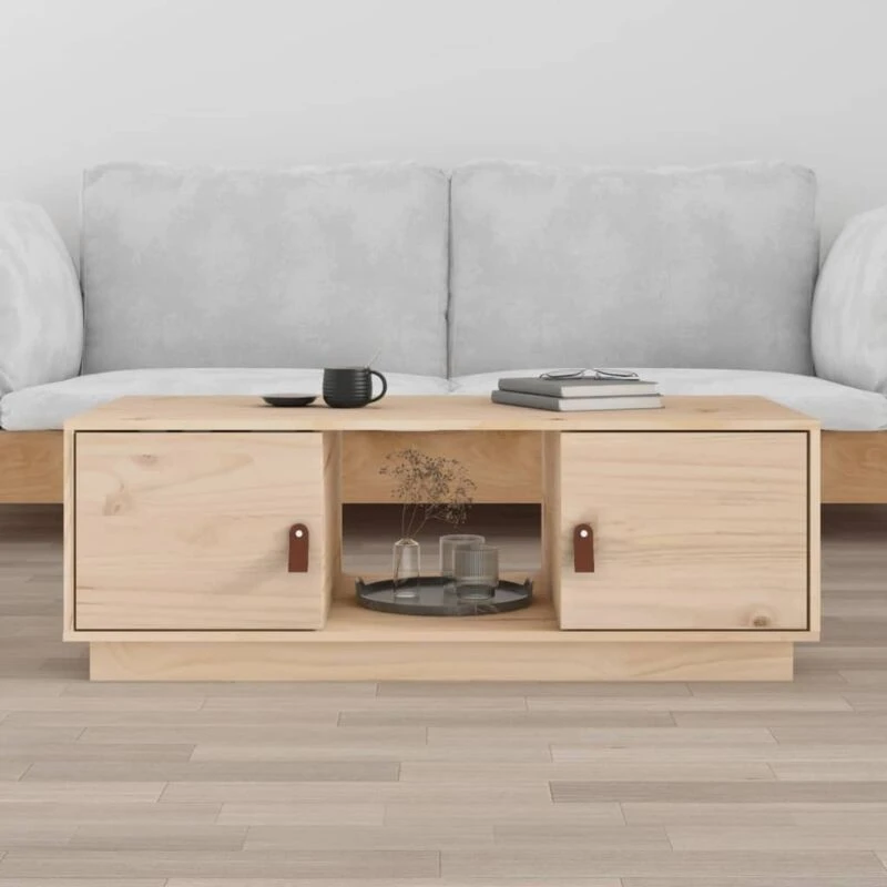 Image of Vidaxl Coffee Table 100X50X35cm Solid Wood Pine, Brown 818265
