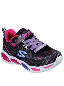 Image of Skechers Girls Shimmer Beams Sparkle Glow Trainer - Black