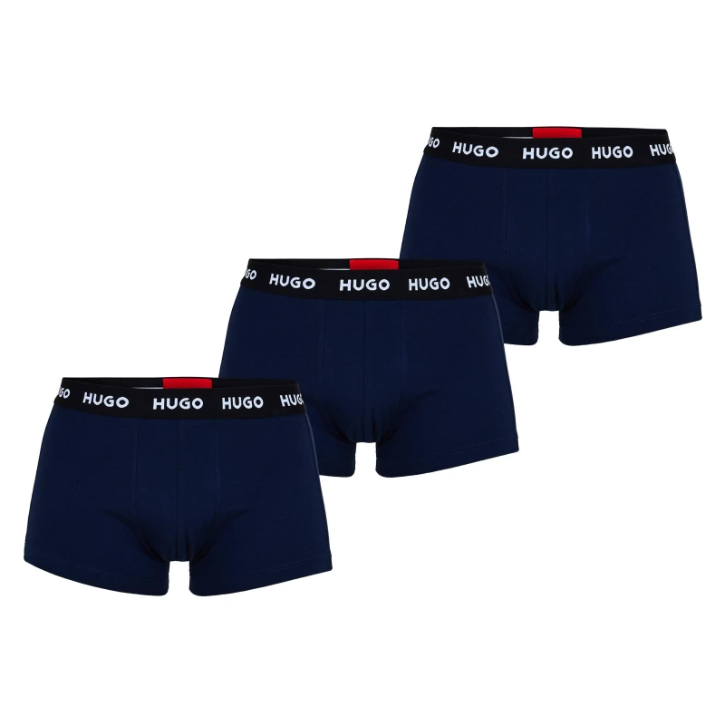 Image of Hugo 3 Pack Boxer Shorts - Blue Blue 2XL