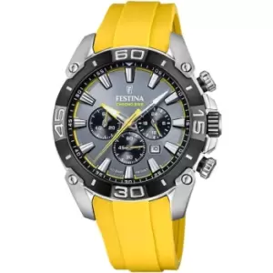 Image of Festina F20544/7 Mens Chrono Bike Yellow Rubber Strap Wristwatch