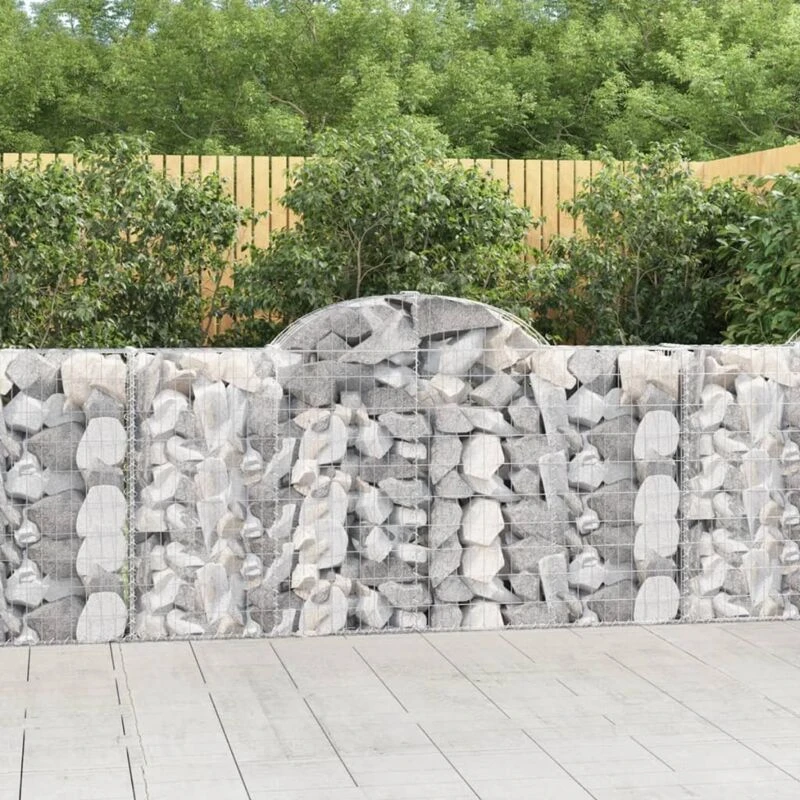 Image of VIDAXL Vidaxl - Arched Gabion Baskets 15 pcs 200x30x100/120cm Galvanised Iron 8720845567064