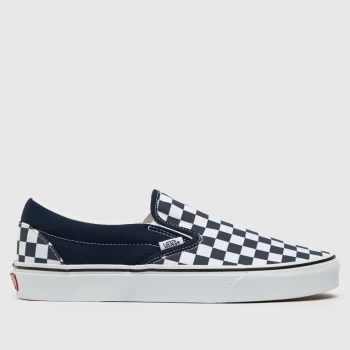 Image of Vans Navy & White Classic Slip On Trainers