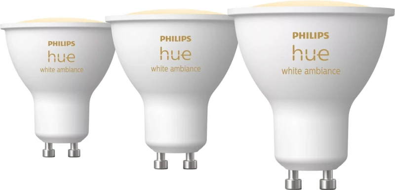 Image of Philips Hue White Ambiance GU10 Triple Pack - White